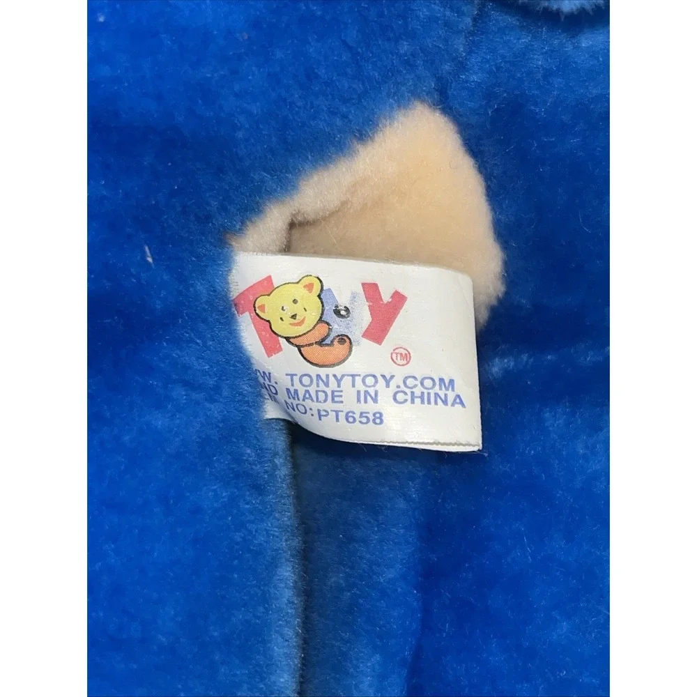 Vintage 80s‎ Blue Bulldog Plush Toy Tonytoy with tags 1980 Carnival Toy New VTG